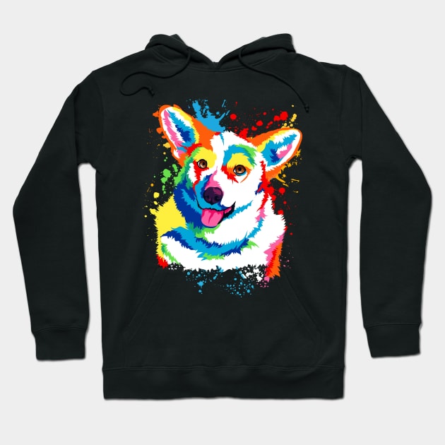 Watercolor Corgi Hoodie by PinkInkArt